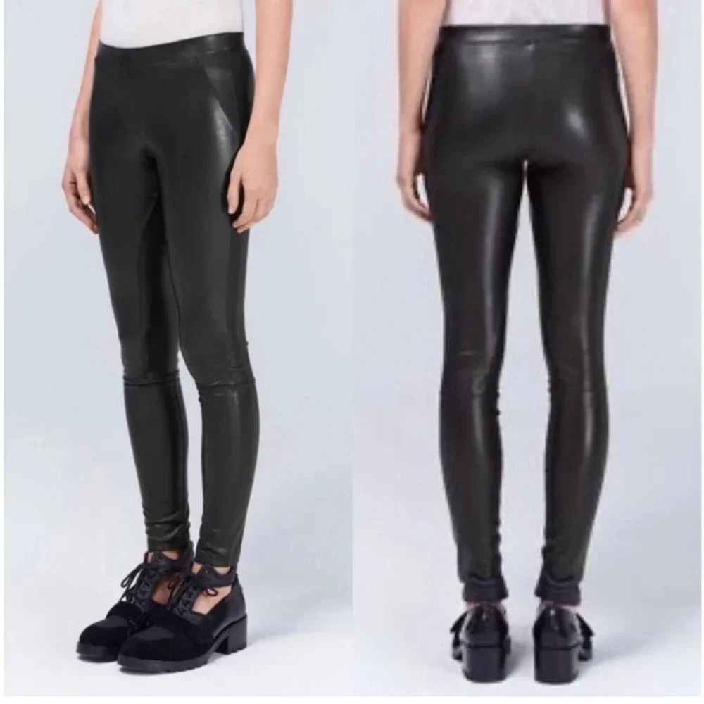 Aritzia Wilfred Free Rebelle Black Vegan Faux Leather Pants Leggings XS